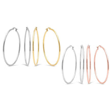 Load image into Gallery viewer, 2-Pairs: Stainless Steel 50mm Hoop Earring Set