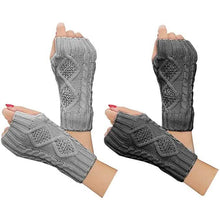 Load image into Gallery viewer, 2-Pairs: Women's Winter Warm Knit Fingerless Gloves
