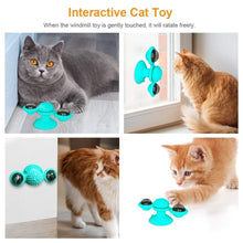 Load image into Gallery viewer, 2 PCS Set Interactive Cat Toy Windmill Portable Scratch Hair Brush Grooming Shedding Massage Suction Cup Catnip Cats Puzzle Training Toy Portable Turntable Rotating Cat Toy Scratching Tickle Hair Brush