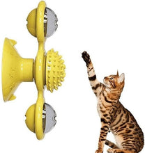 Load image into Gallery viewer, 2 PCS Set Interactive Cat Toy Windmill Portable Scratch Hair Brush Grooming Shedding Massage Suction Cup Catnip Cats Puzzle Training Toy Portable Turntable Rotating Cat Toy Scratching Tickle Hair Brush