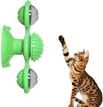 Load image into Gallery viewer, 2 PCS Set Interactive Cat Toy Windmill Portable Scratch Hair Brush Grooming Shedding Massage Suction Cup Catnip Cats Puzzle Training Toy Portable Turntable Rotating Cat Toy Scratching Tickle Hair Brush