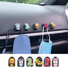 Load image into Gallery viewer, 2 Pcs Simple Car Small Hooks Cartoon Decorative Cute Car Dashboard Hook Mini Hanger for Mask Heart Adhesive Hook for Hat Coat Towel Wall Hanging Multi Vehicle Sticky Hooks Durable Holder Automobile Styling Interior Organizer Ornaments Hook