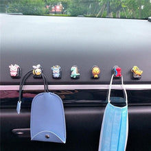 Load image into Gallery viewer, 2 Pcs Simple Car Small Hooks Cartoon Decorative Cute Car Dashboard Hook Mini Hanger for Mask Heart Adhesive Hook for Hat Coat Towel Wall Hanging Multi Vehicle Sticky Hooks Durable Holder Automobile Styling Interior Organizer Ornaments Hook
