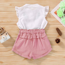 Load image into Gallery viewer, 2-Piece: Baby Girls Outfits Clothes T-Shirt Vest Tops + Shorts Pants
