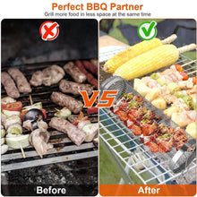 Load image into Gallery viewer, 2-Piece: Portable BBQ Rolling Basket Round Stainless Steel Grill