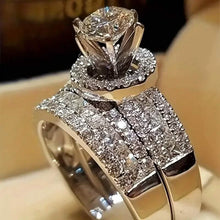 Load image into Gallery viewer, 2-Piece Set: Elegant Square Cubic Zirconia Rings