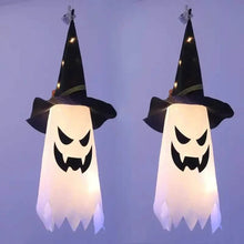Load image into Gallery viewer, 2-Piece Set: Glowing Ghost Witch Hat Halloween Decorations