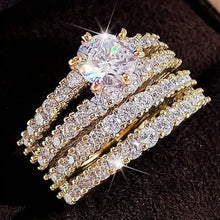 Load image into Gallery viewer, 2-Piece Set: Gold Inlays with Zirconia Rings