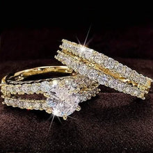 Load image into Gallery viewer, 2-Piece Set: Gold Inlays with Zirconia Rings