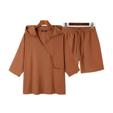 Load image into Gallery viewer, 2-Piece Set: Men's Hooded Tracksuit Tennis Shirt Shorts and T Shirt Set Plain
