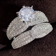 Load image into Gallery viewer, 2-Piece Set: Sterling Silver Bridal Ring