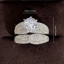 Load image into Gallery viewer, 2-Piece Set: Sterling Silver Bridal Ring