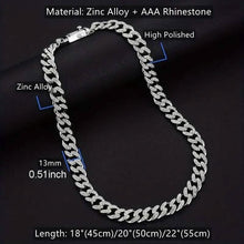 Load image into Gallery viewer, 2-Piece Set: Unisex Hip Hop Cuban Chain Necklace and 8" Bracelet