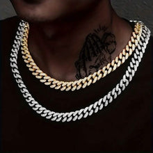 Load image into Gallery viewer, 2-Piece Set: Unisex Hip Hop Cuban Chain Necklace and 8" Bracelet