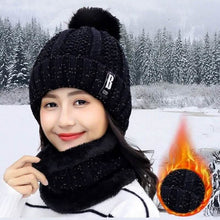 Load image into Gallery viewer, 2-Piece Set: Women's Knitted Hat Scarf Caps Neck Warmer Winter Hat