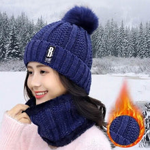 Load image into Gallery viewer, 2-Piece Set: Women's Knitted Hat Scarf Caps Neck Warmer Winter Hat
