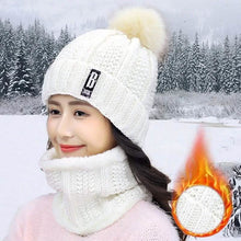 Load image into Gallery viewer, 2-Piece Set: Women's Knitted Hat Scarf Caps Neck Warmer Winter Hat