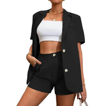 Load image into Gallery viewer, 2-Piece Set: Women's Solid Color Blazer Shorts