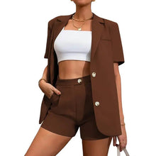 Load image into Gallery viewer, 2-Piece Set: Women's Solid Color Blazer Shorts