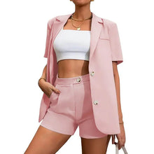 Load image into Gallery viewer, 2-Piece Set: Women's Solid Color Blazer Shorts
