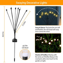 Load image into Gallery viewer, 2-Piece: Solar Firefly Lights Swaying Decorative Pathway Lamp