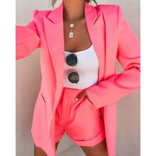 Load image into Gallery viewer, 2-Piece: Women's Basic Shirt Collar Blazer