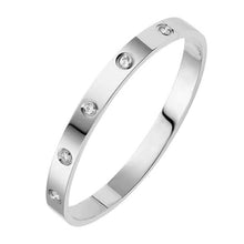 Load image into Gallery viewer, 2-Piece: Women's Stainless Steel Zircon Inlay Bracelet