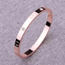 Load image into Gallery viewer, 2-Piece: Women's Stainless Steel Zircon Inlay Bracelet