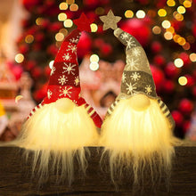 Load image into Gallery viewer, 2-Pieces: 11" Lighted Christmas Gnome Santa