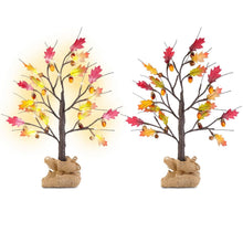 Load image into Gallery viewer, 2-Pieces: 2FT Artificial Lighted Maple Tree with 24-Pieces Warm White LED Beads