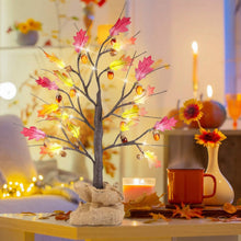 Load image into Gallery viewer, 2-Pieces: 2FT Artificial Lighted Maple Tree with 24-Pieces Warm White LED Beads