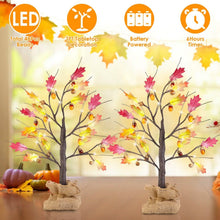 Load image into Gallery viewer, 2-Pieces: 2FT Artificial Lighted Maple Tree with 24-Pieces Warm White LED Beads