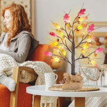 Load image into Gallery viewer, 2-Pieces: 2FT Artificial Lighted Maple Tree with 24-Pieces Warm White LED Beads