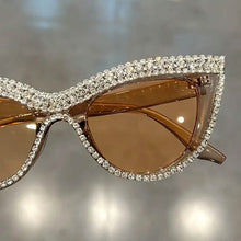 Load image into Gallery viewer, 2-Pieces: Bling Rhinestone Cat Eye Sunglasses