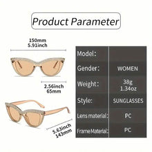 Load image into Gallery viewer, 2-Pieces: Bling Rhinestone Cat Eye Sunglasses