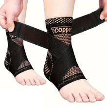 Load image into Gallery viewer, 2-Pieces: Copper Adjustable Compression Ankle Guards