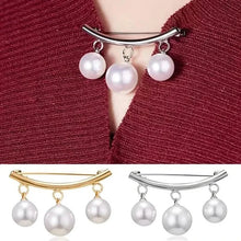 Load image into Gallery viewer, 2-Pieces: Faux Pearl Neck Tie Pin Buckle Faux Pendant