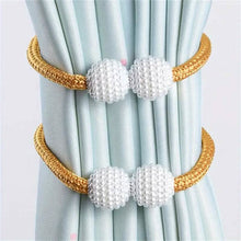 Load image into Gallery viewer, 2-Pieces: Magnetic Curtain Tiebacks with Faux Pearls