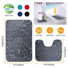 Load image into Gallery viewer, 2-Pieces Set: Bathroom Rugs Luxury Flannel Non-Slip