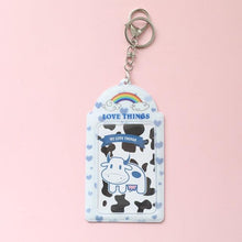Load image into Gallery viewer, 2 Pockets Colorful Photo Card Holder Pockets for Mini Photo Sticker & Name Card 3 Inch 6.35 x 9cm Photos with Key Chain Album Gifts For Valentines Day