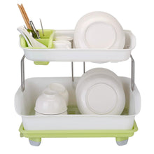 Load image into Gallery viewer, 2-Tier Dish Drying Rack Cutlery Drainer