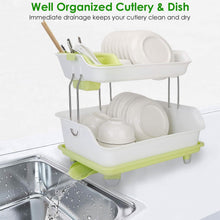 Load image into Gallery viewer, 2-Tier Dish Drying Rack Cutlery Drainer