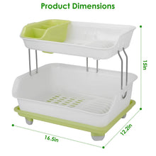Load image into Gallery viewer, 2-Tier Dish Drying Rack Cutlery Drainer