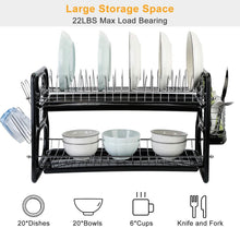 Load image into Gallery viewer, 2-Tier Dish Drying Rack Drainboard Set