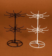 Load image into Gallery viewer, 2-Tier Rotary Jewelry Stand Rack Earrings Necklace Display Organizer Holder Rotating Durable Jewelry Rack Display Hanger Rotating 2 Tier Jewelry Tree Organizer in Black Metal Jewelry Organizer