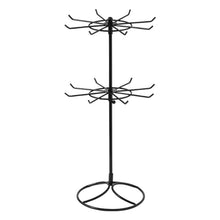 Load image into Gallery viewer, 2-Tier Rotary Jewelry Stand Rack Earrings Necklace Display Organizer Holder Rotating Durable Jewelry Rack Display Hanger Rotating 2 Tier Jewelry Tree Organizer in Black Metal Jewelry Organizer