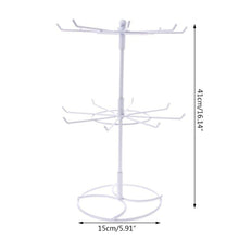 Load image into Gallery viewer, 2-Tier Rotary Jewelry Stand Rack Earrings Necklace Display Organizer Holder Rotating Durable Jewelry Rack Display Hanger Rotating 2 Tier Jewelry Tree Organizer in Black Metal Jewelry Organizer