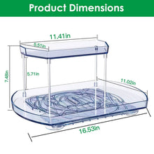 Load image into Gallery viewer, 2-Tier Turntable Organizer Rectangular Refrigerator Spinner Storage Rack with 360° Rotatable Slide Rail
