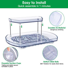 Load image into Gallery viewer, 2-Tier Turntable Organizer Rectangular Refrigerator Spinner Storage Rack with 360° Rotatable Slide Rail