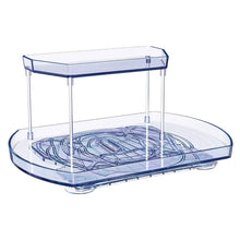 Load image into Gallery viewer, 2-Tier Turntable Organizer Rectangular Refrigerator Spinner Storage Rack with 360° Rotatable Slide Rail
